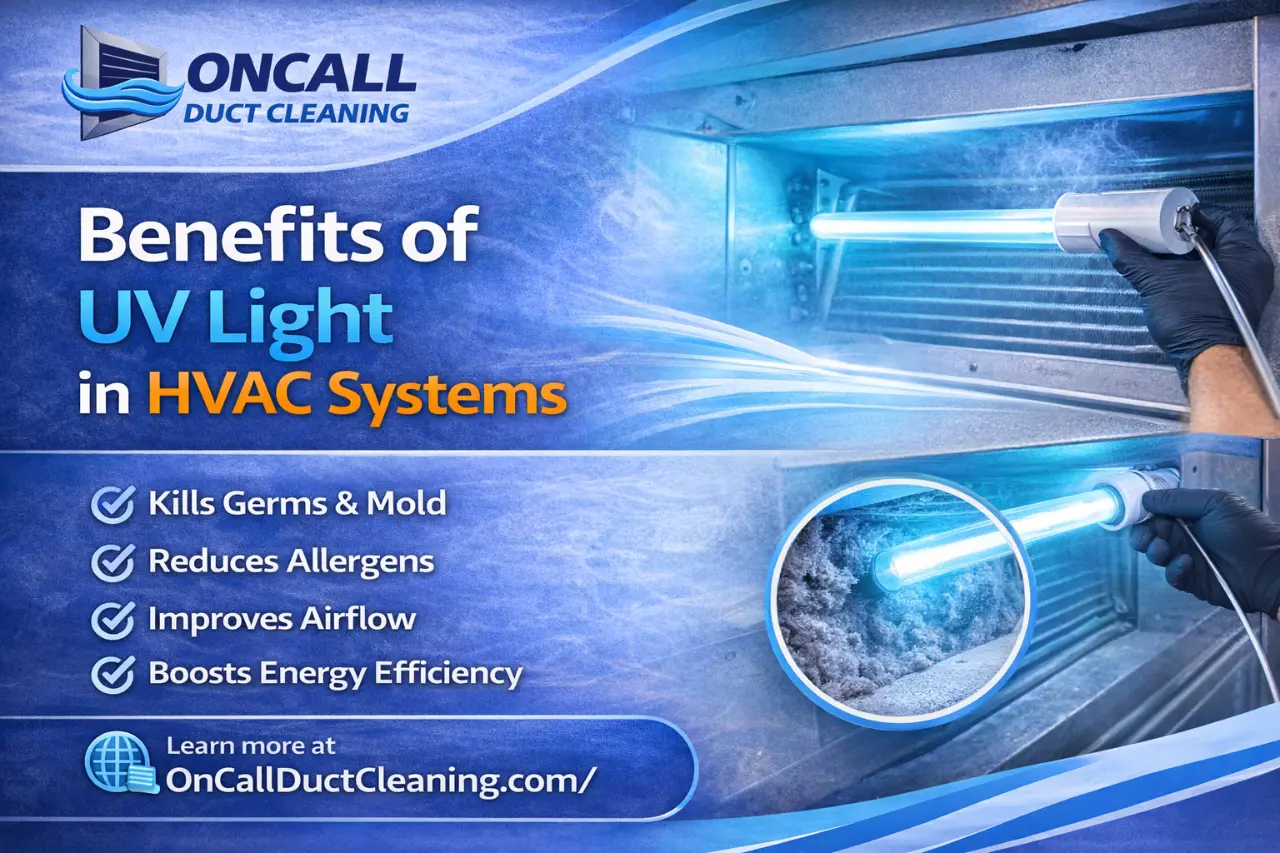 UV light installed in HVAC system to improve air quality and eliminate bacteria