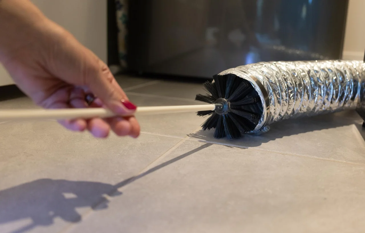 Dryer Vent Cleaning Brush Tool in Use