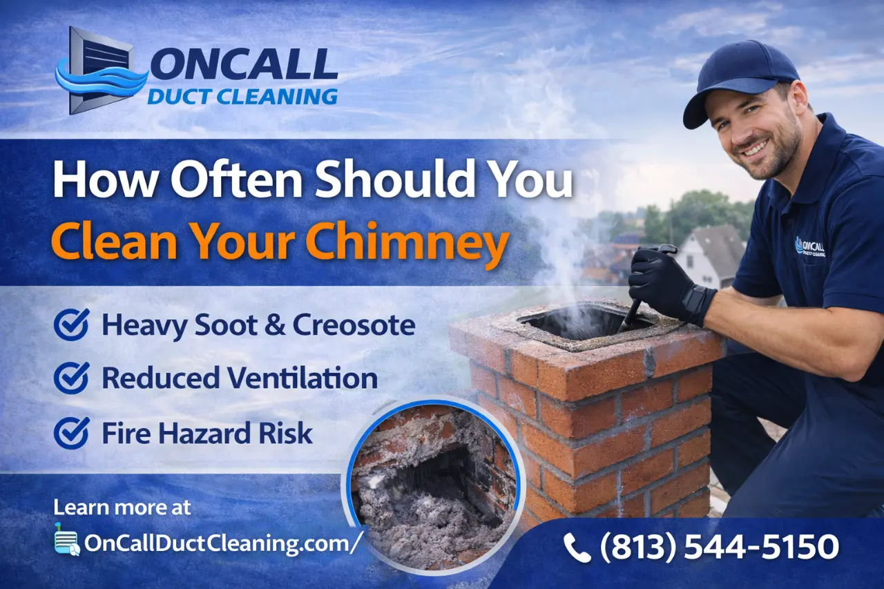 Professional chimney cleaning removing soot and creosote for home safety