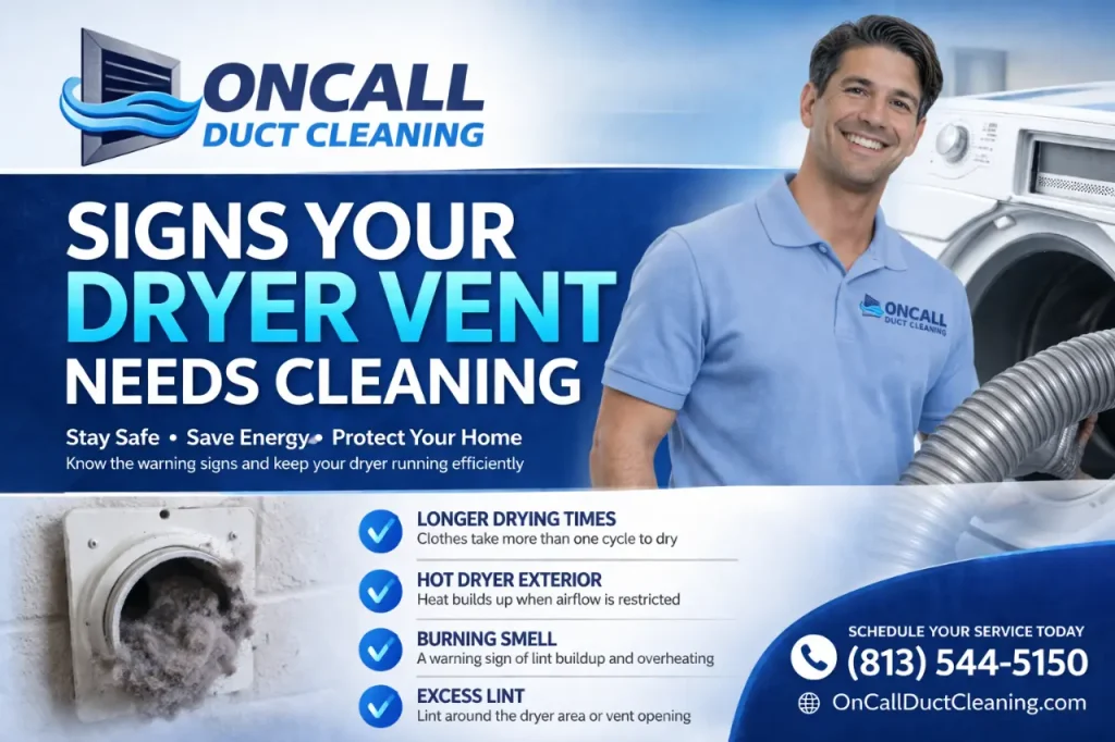 Dryer vent cleaning removing lint buildup to improve safety and airflow